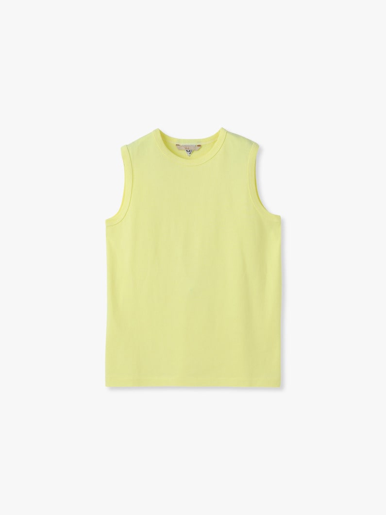 オーガニックコットン スリーブレス トップス（ホワイト/ライトイエロー/ロイヤルブルー/ネイビー/ライトパープル） 詳細画像 light yellow