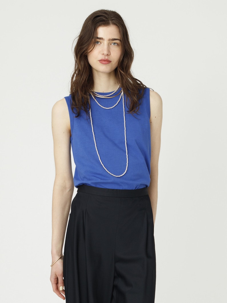 オーガニックコットン スリーブレス トップス（ホワイト/ライトイエロー/ロイヤルブルー/ネイビー/ライトパープル） 詳細画像 royal blue 1