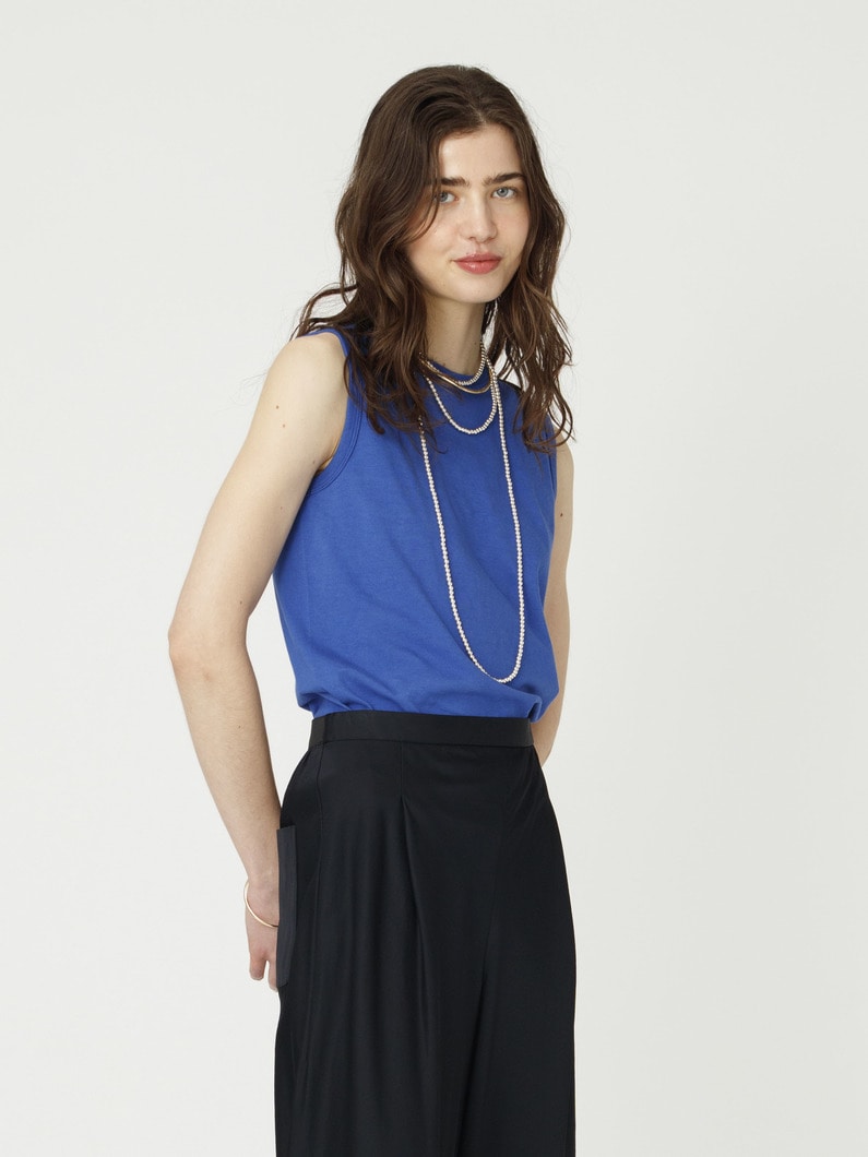 オーガニックコットン スリーブレス トップス（ホワイト/ライトイエロー/ロイヤルブルー/ネイビー/ライトパープル） 詳細画像 royal blue 2