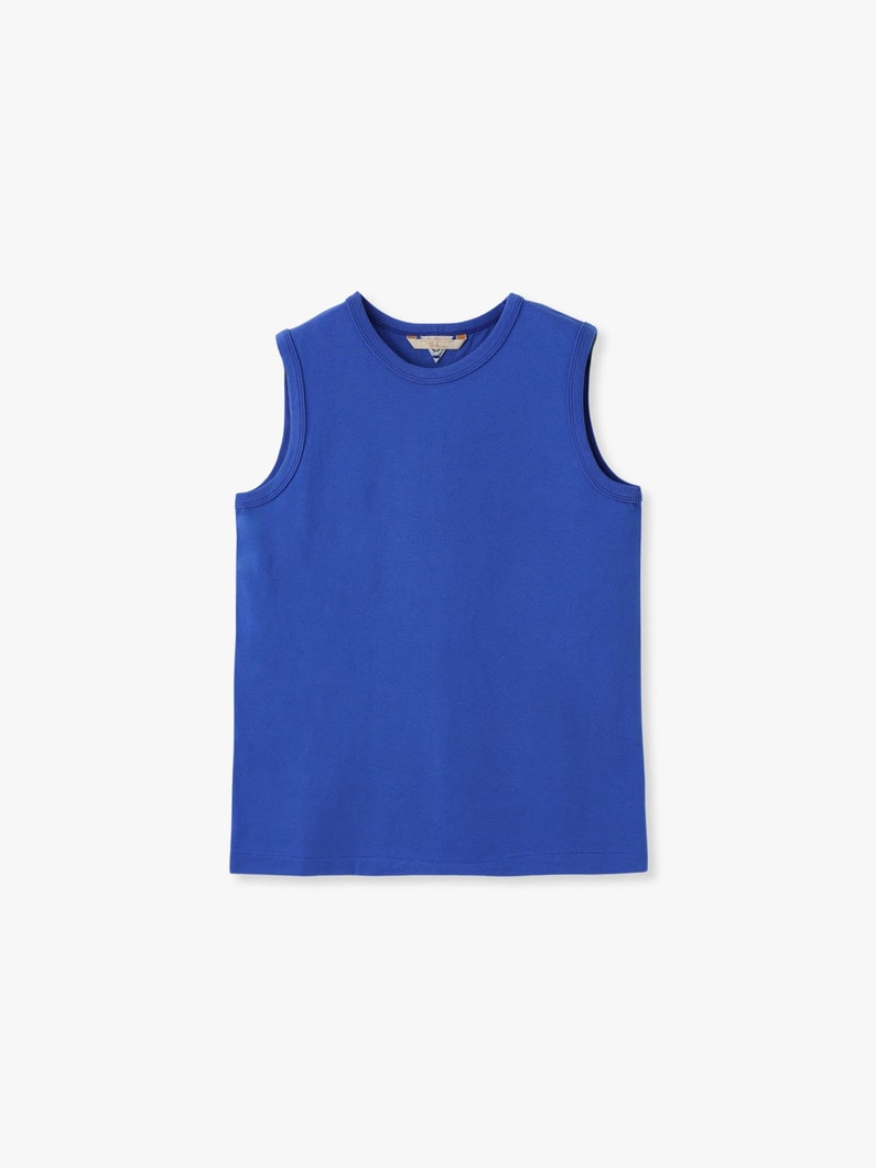 オーガニックコットン スリーブレス トップス（ホワイト/ライトイエロー/ロイヤルブルー/ネイビー/ライトパープル） 詳細画像 royal blue 3