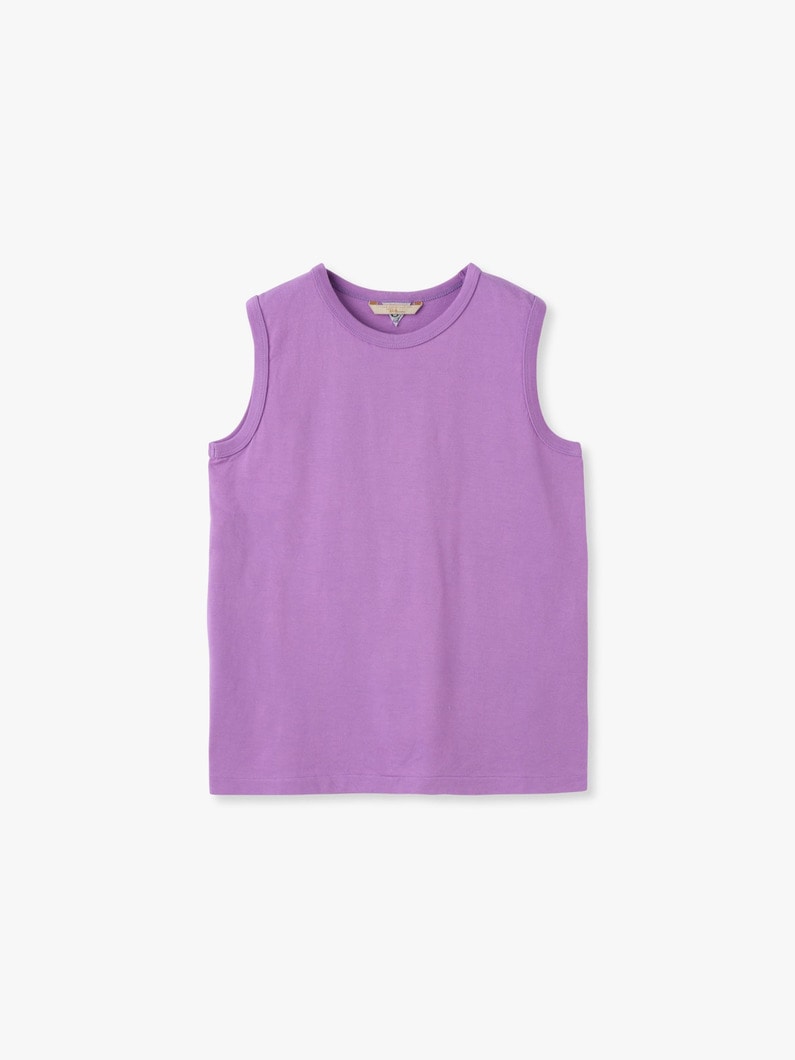 オーガニックコットン スリーブレス トップス（ホワイト/ライトイエロー/ロイヤルブルー/ネイビー/ライトパープル） 詳細画像 light purple 2