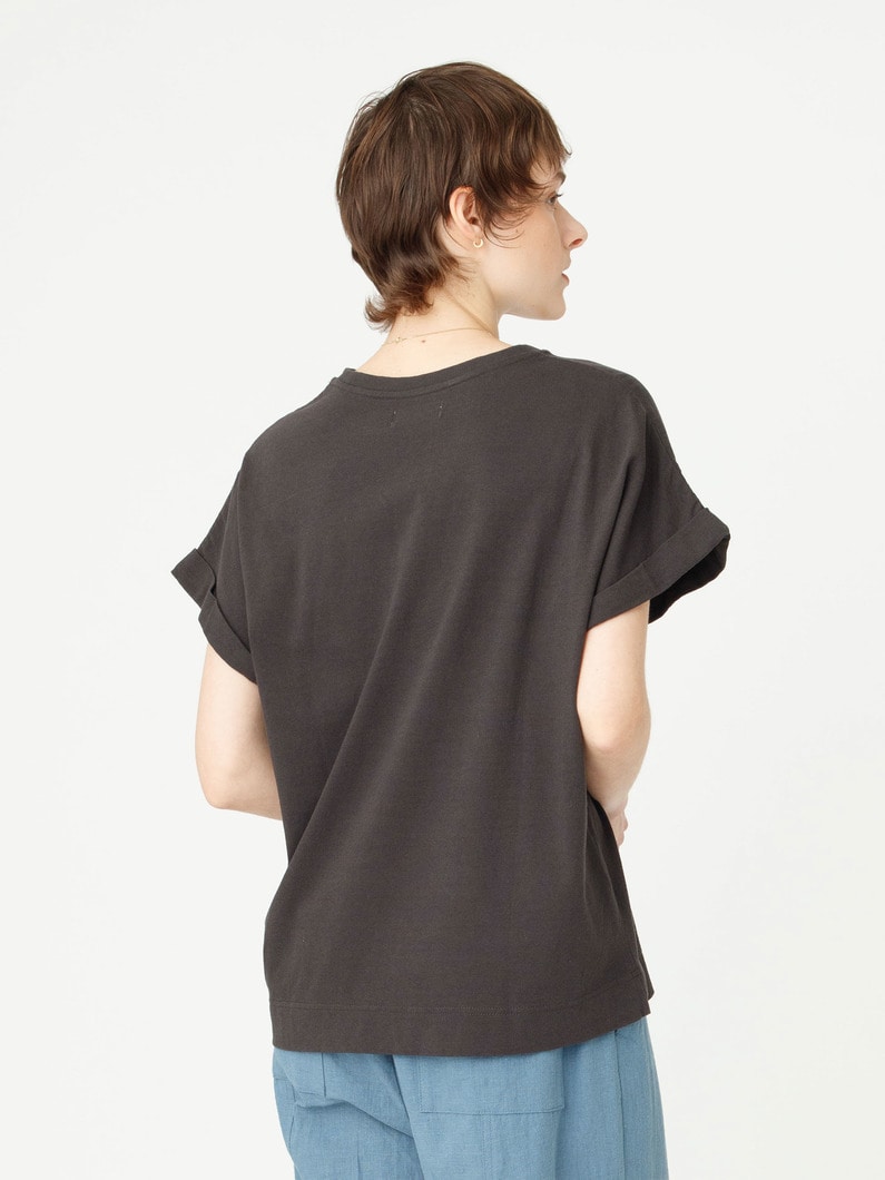 キュプラコットン ティー（ホワイト/ブルー/チャコールグレー） 詳細画像 charcoal gray 3