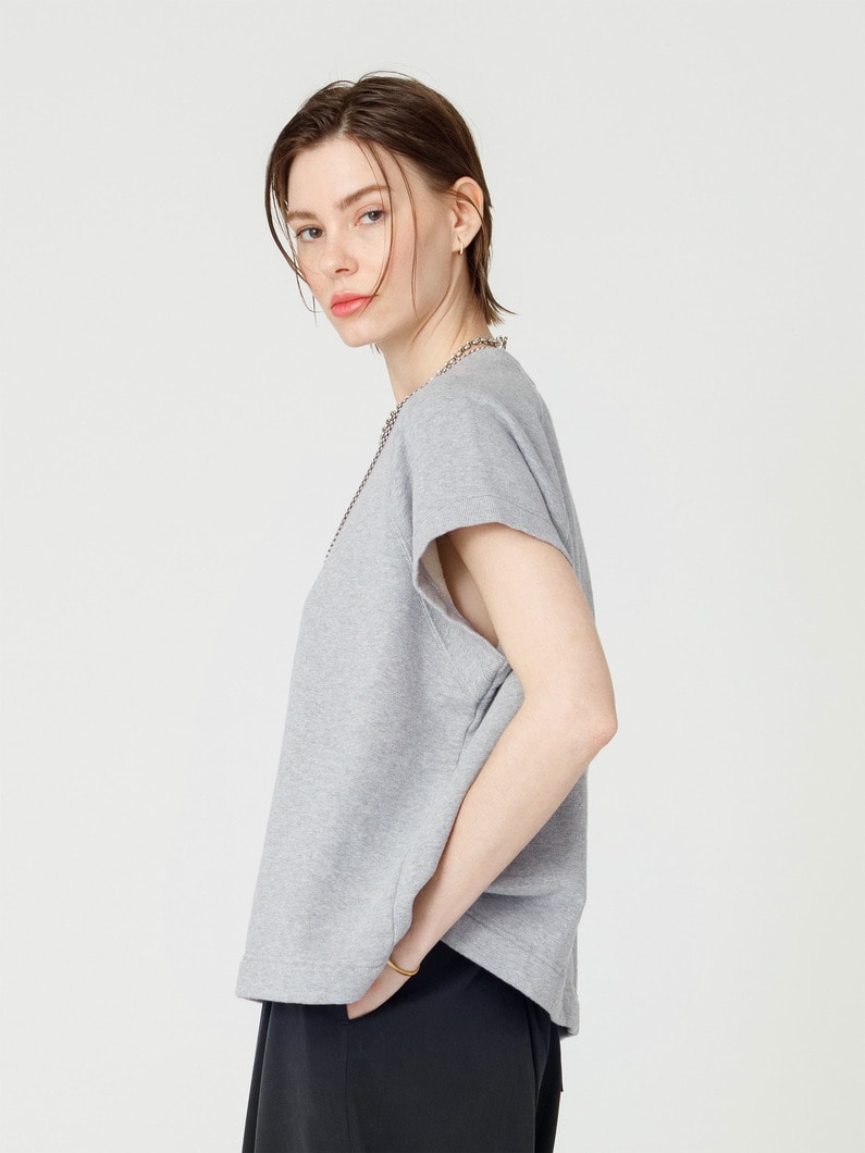 ガーメントダイ フレンチスリーブ スウェット トップ 詳細画像 gray 2