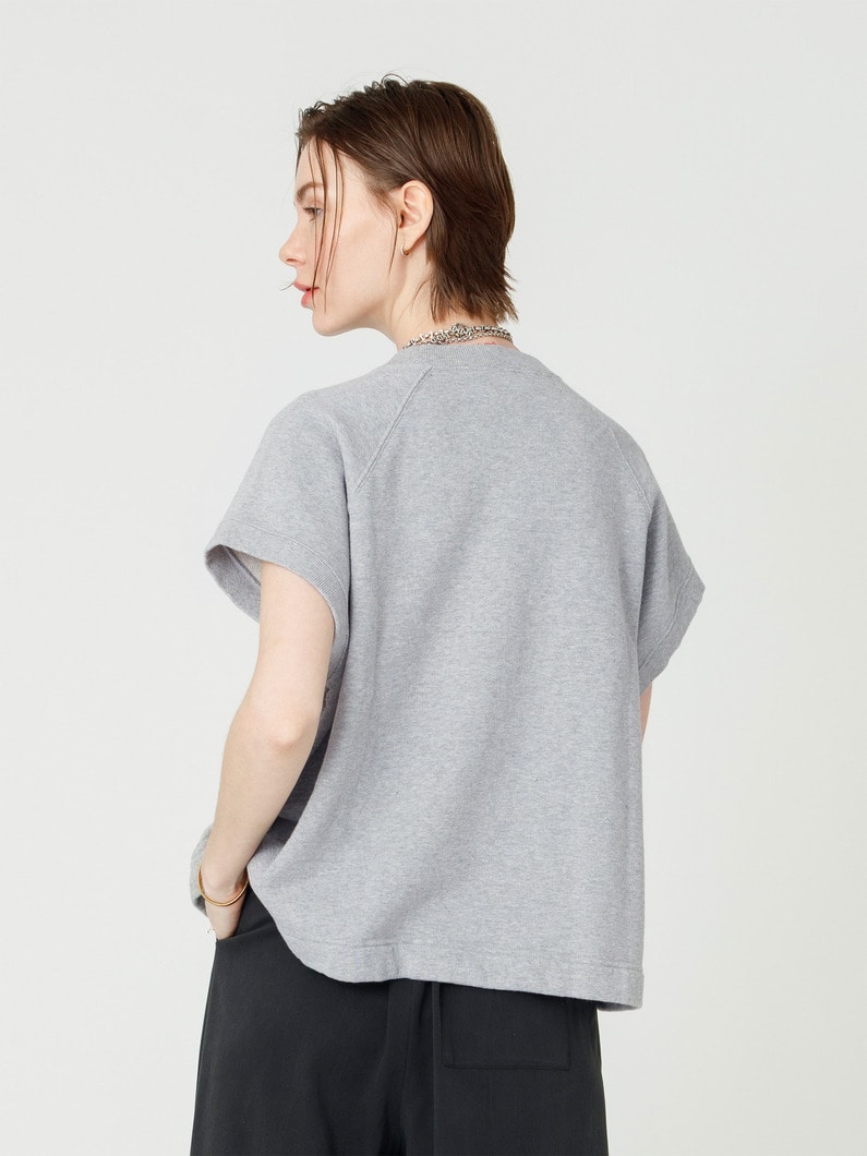 ガーメントダイ フレンチスリーブ スウェット トップ 詳細画像 gray 3