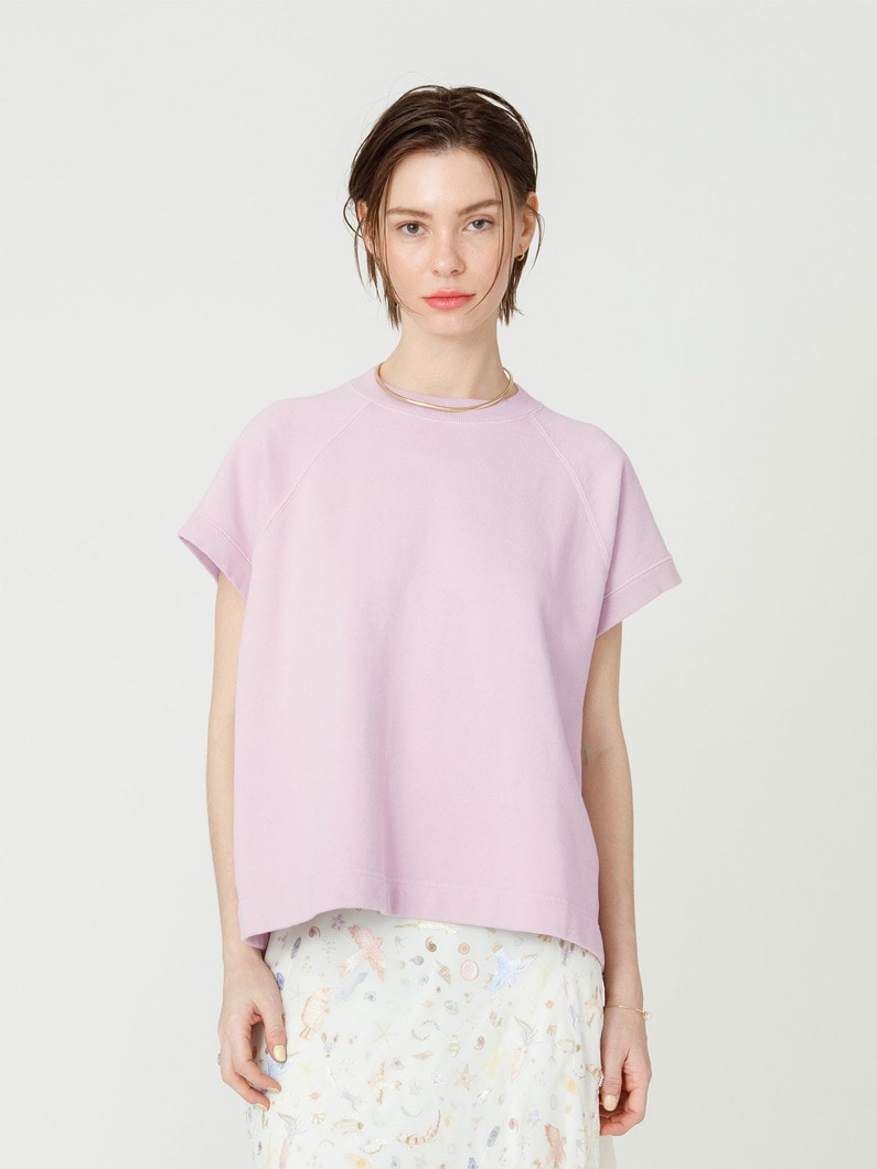 ガーメントダイ フレンチスリーブ スウェット トップ 詳細画像 lavender 1