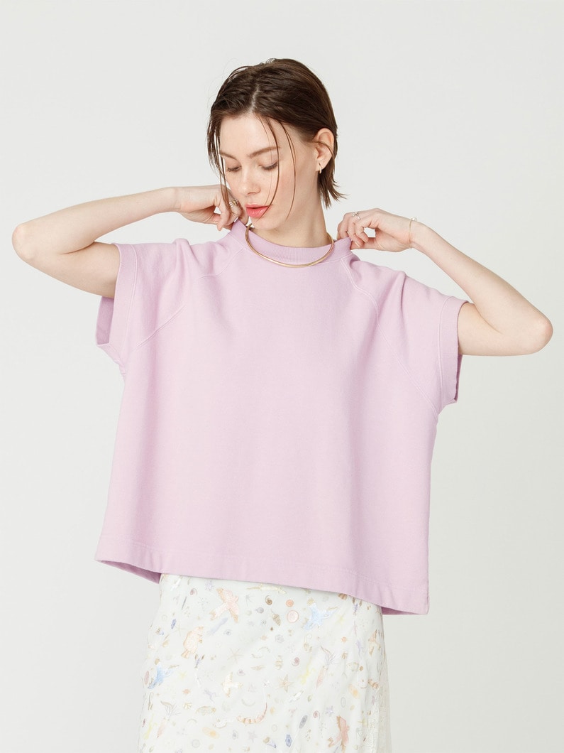 ガーメントダイ フレンチスリーブ スウェット トップ 詳細画像 lavender 2