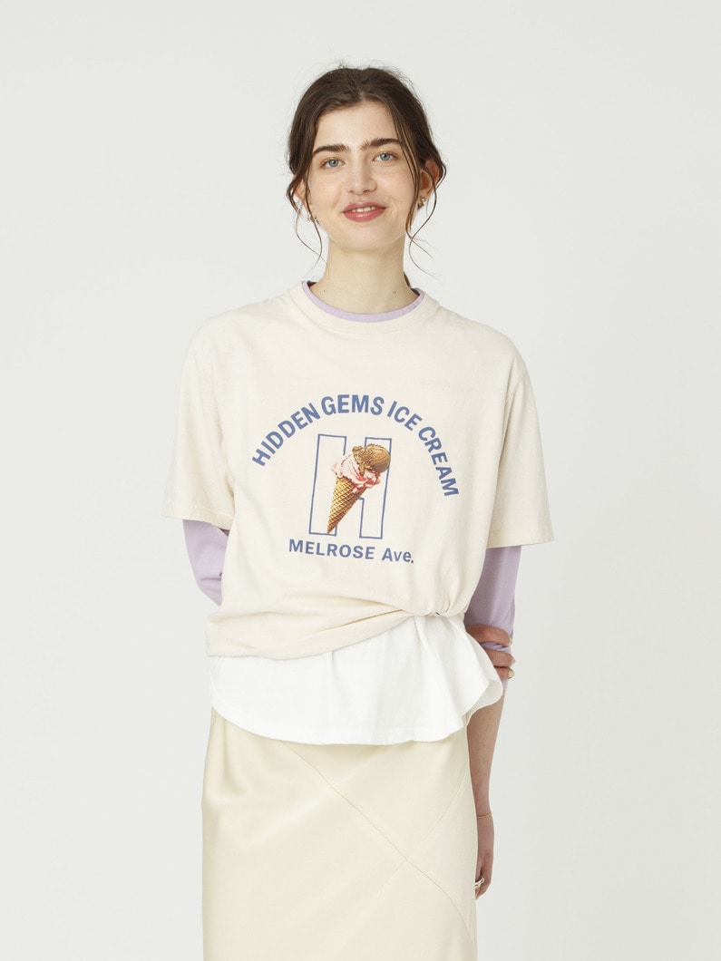 アイスクリーム プリント ティー 詳細画像 ivory 1