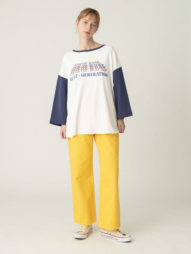 プリント ラグラン ロングスリーブティー（M） 詳細画像 blue 4