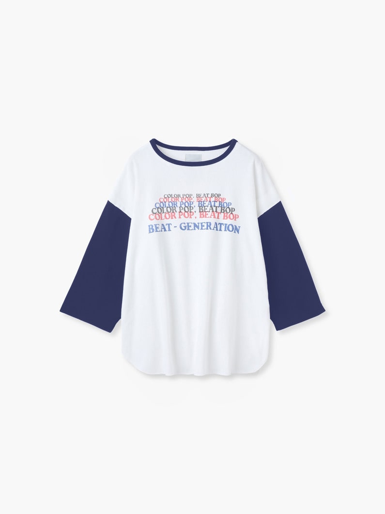 プリント ラグラン ロングスリーブティー（M） 詳細画像 blue 5