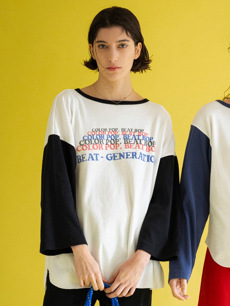 プリント ラグラン ロングスリーブティー（M） 詳細画像 black 1