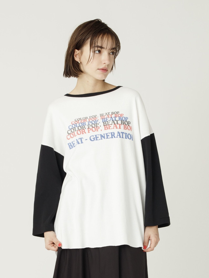 プリント ラグラン ロングスリーブティー（M） 詳細画像 black 2