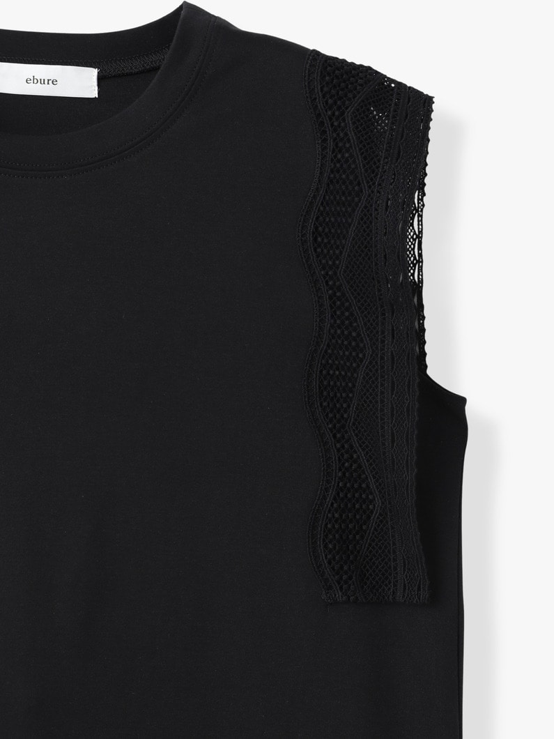 インコンバージョンレース スリーブレス トップ 詳細画像 black 2