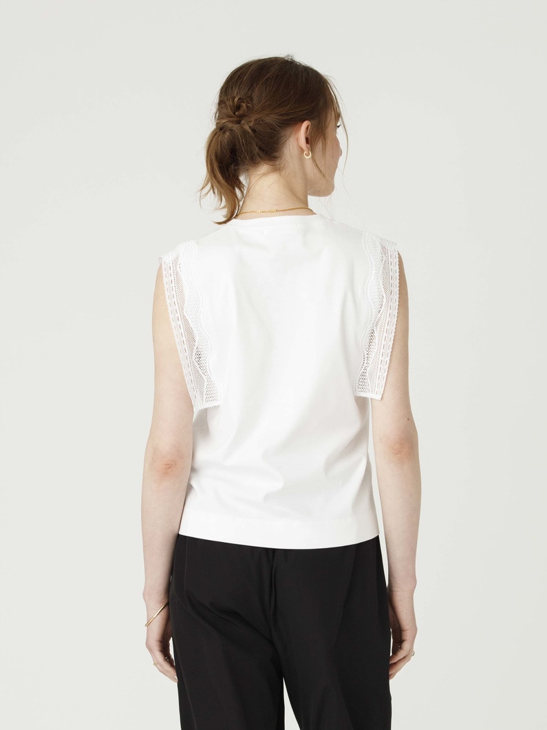 インコンバージョンレース スリーブレス トップ 詳細画像 white 2