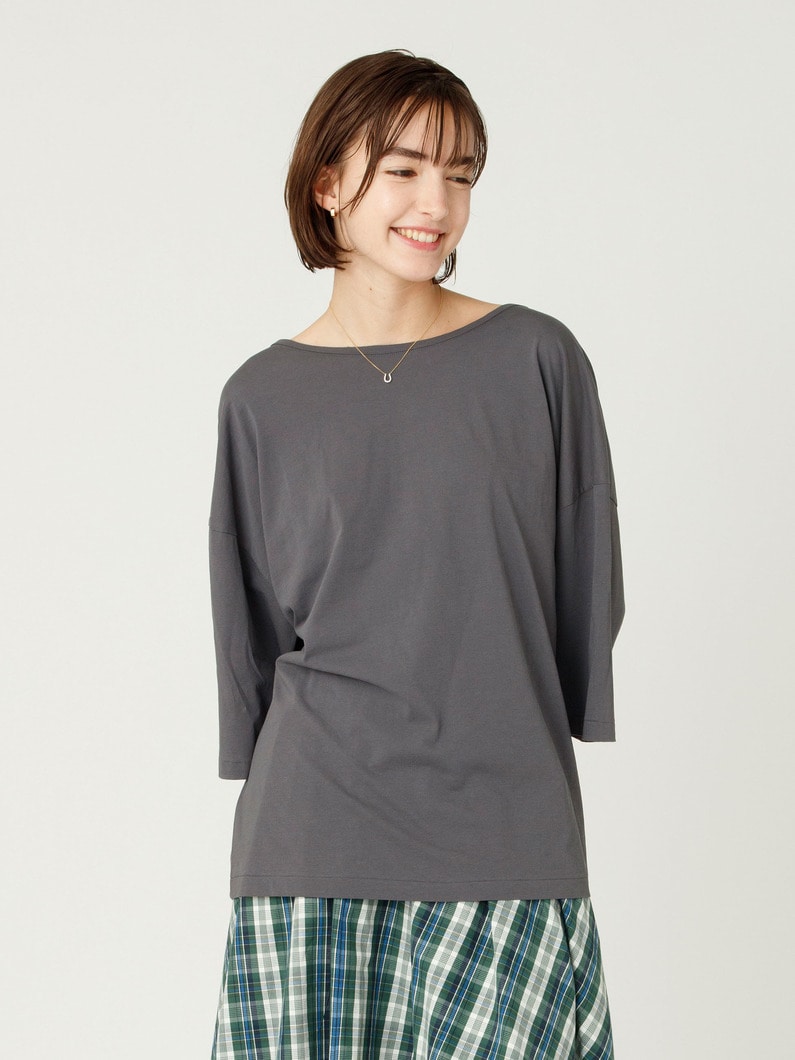 スビンコットン 2WAY ティー 詳細画像 charcoal gray