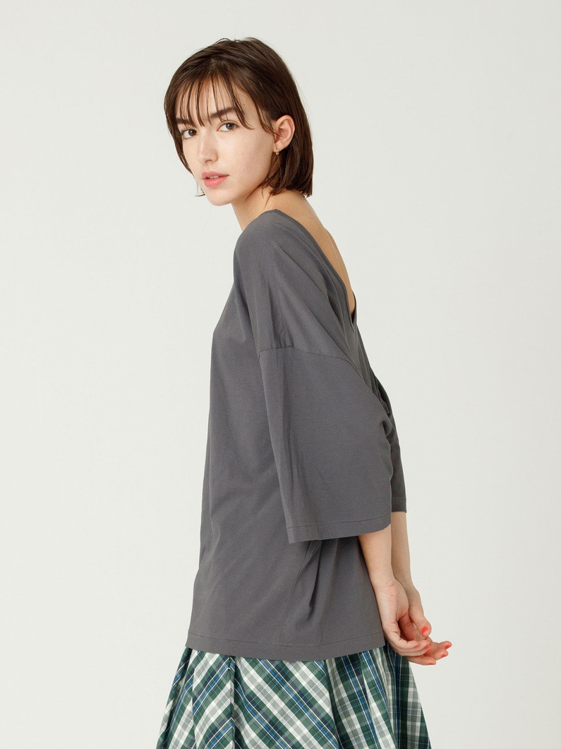 スビンコットン 2WAY ティー 詳細画像 charcoal gray 2