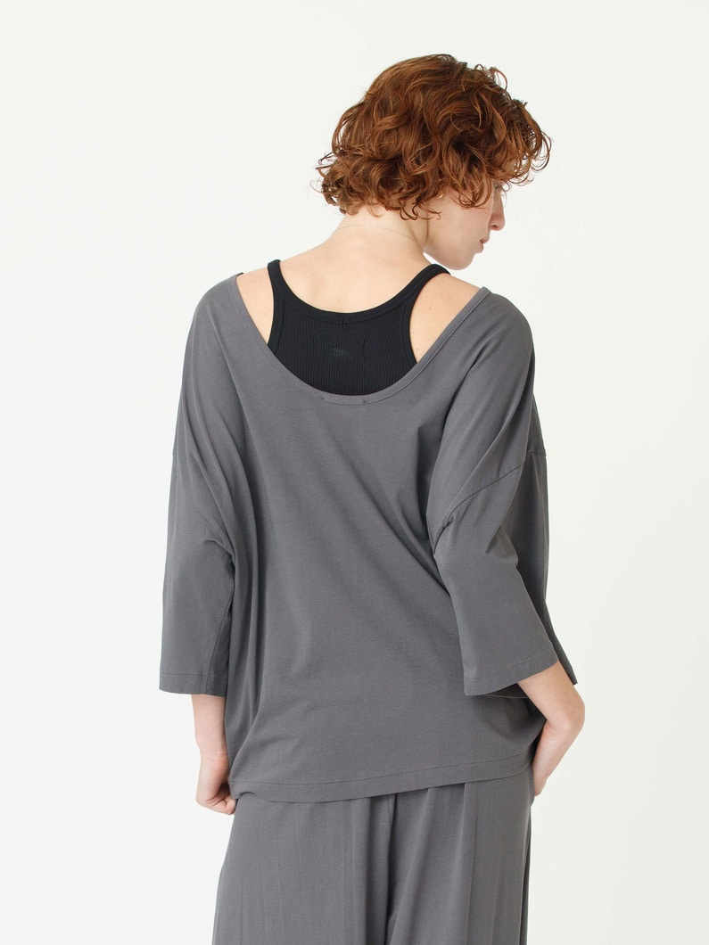 スビンコットン 2WAY ティー 詳細画像 charcoal gray 6
