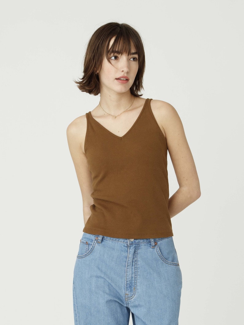 カップイン Vネック キャミソール 詳細画像 brown 1
