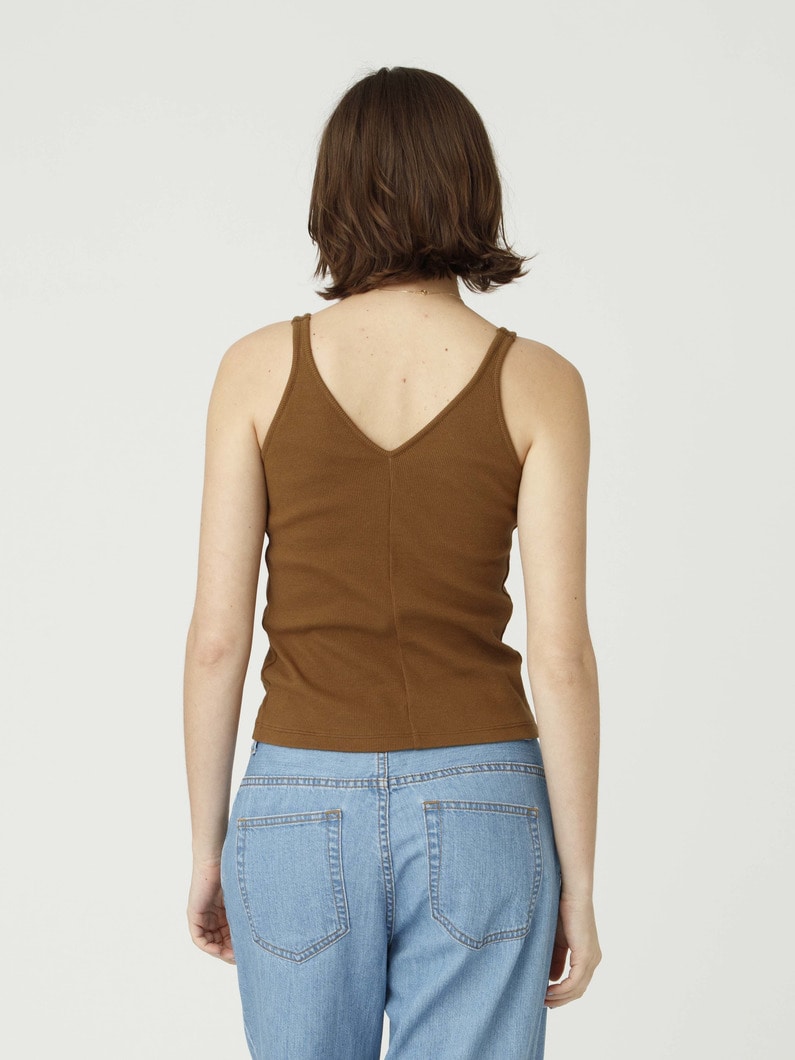 カップイン Vネック キャミソール 詳細画像 brown 2