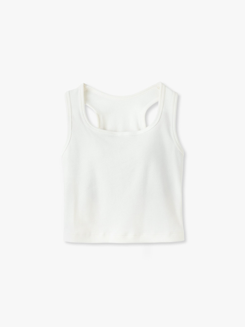 カップイン クロップド タンクトップ 詳細画像 white 4