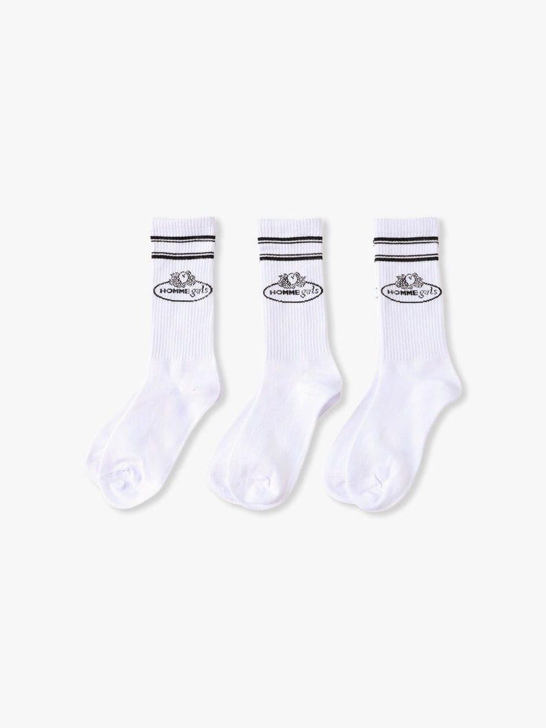 3パック クルー リブソックス 詳細画像 white 1