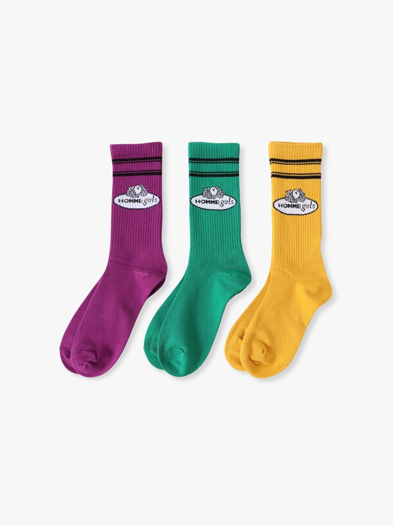 3パック クルー リブソックス（マルチ） 詳細画像 multi 1