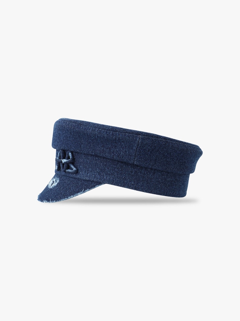 ディストレスト デニム ベイカーボーイ キャップ 詳細画像 navy 1