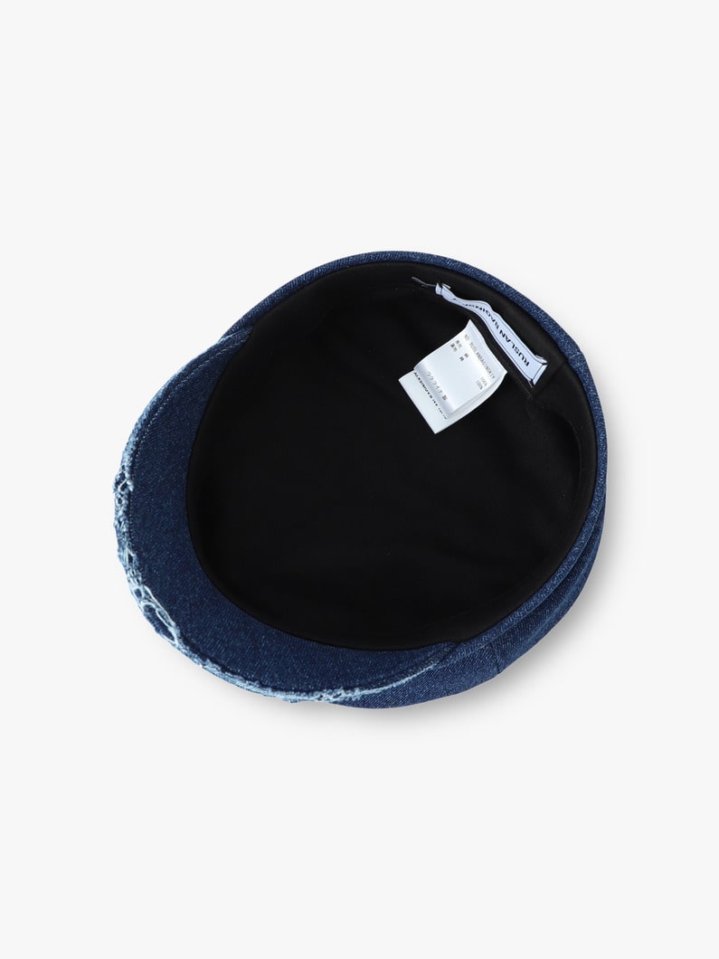 ディストレスト デニム ベイカーボーイ キャップ 詳細画像 navy 3
