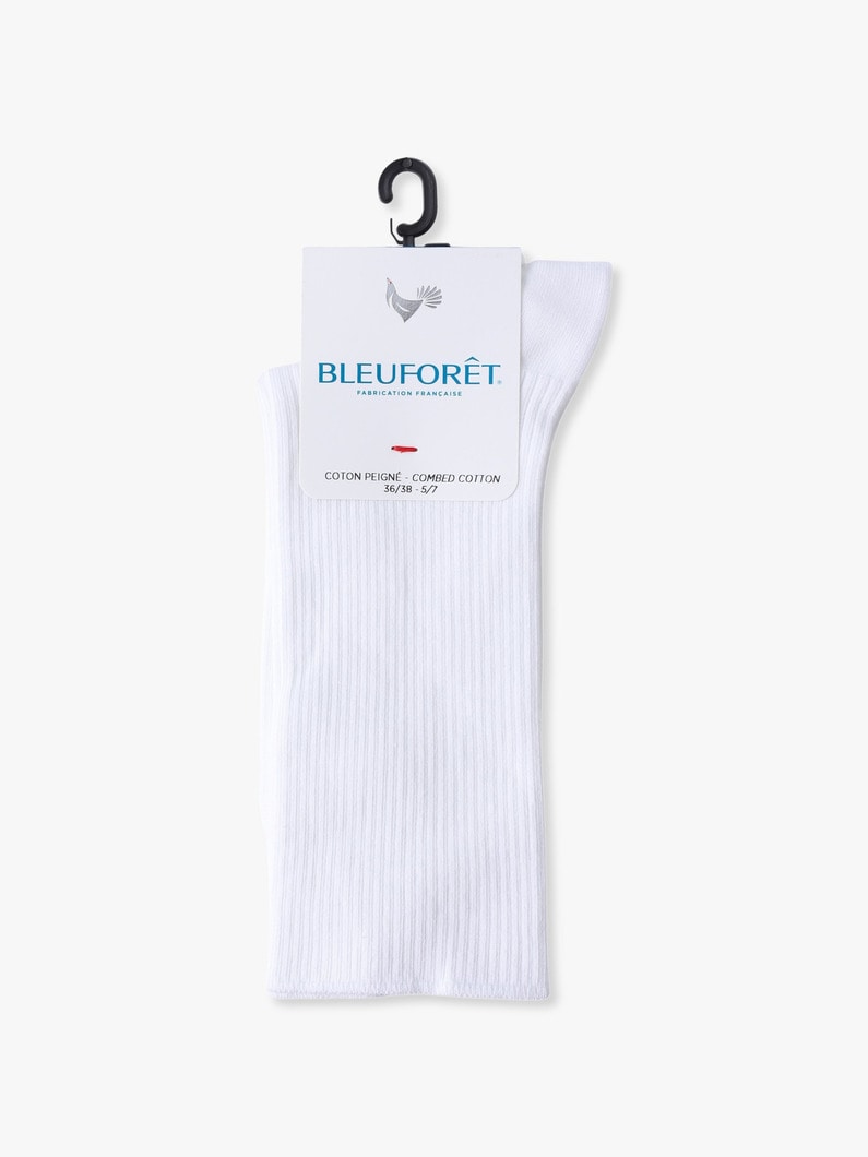 コットン リブ クルーソックス 詳細画像 white