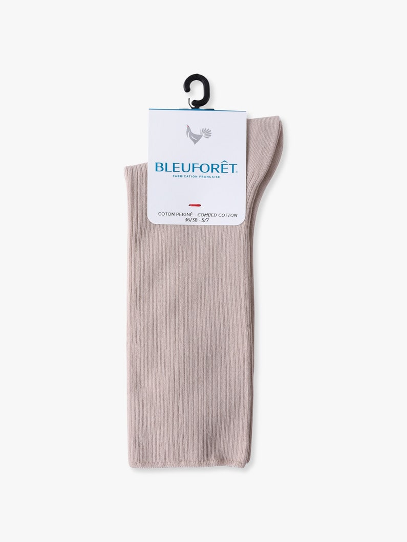 コットン リブ クルーソックス 詳細画像 beige 1