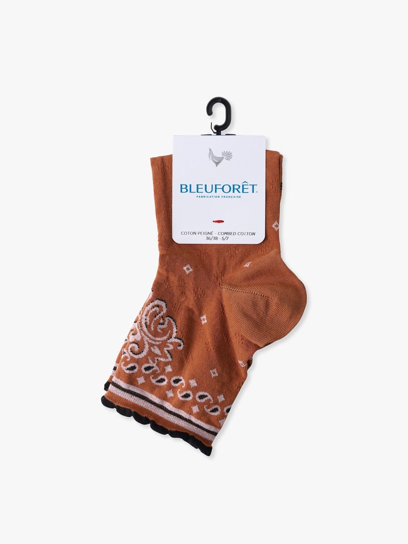 バンダナ パターン アンクルソックス 詳細画像 brown