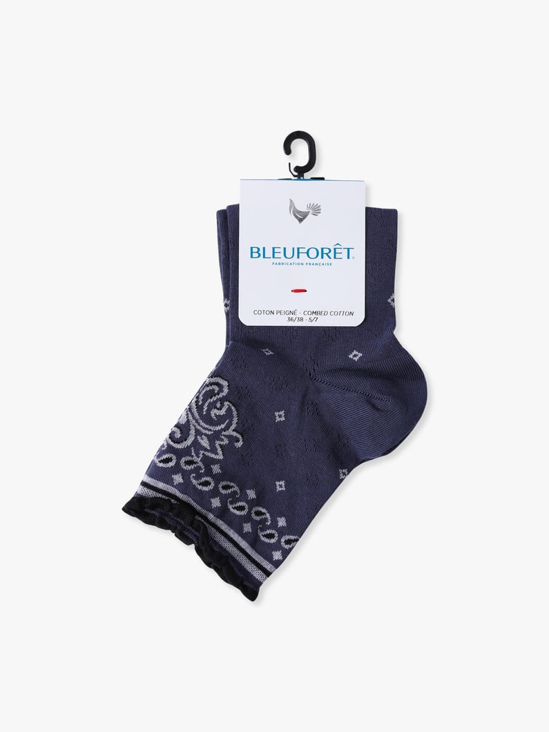 バンダナ パターン アンクルソックス 詳細画像 navy 1