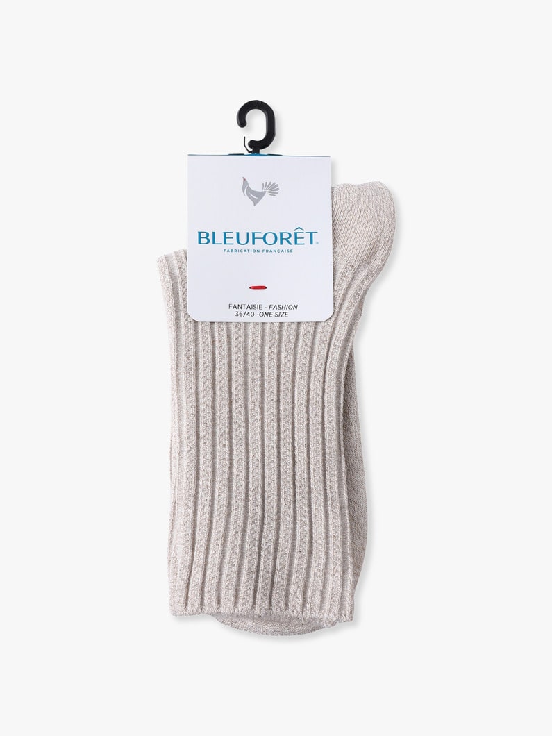 コットン リブ ルレックス クルーソックス 詳細画像 beige