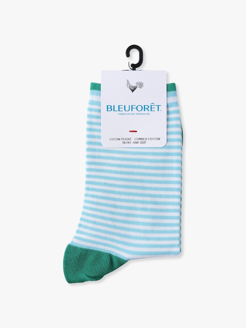 ストライプ クルーソックス 詳細画像 blue