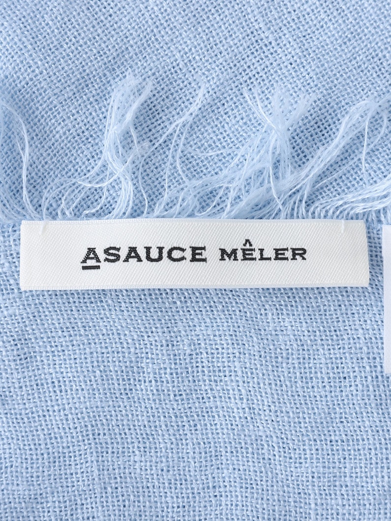 リネンガーゼ ストール（ホワイト/ブラウン/サックス/ミディアムグレー） 詳細画像 white 2