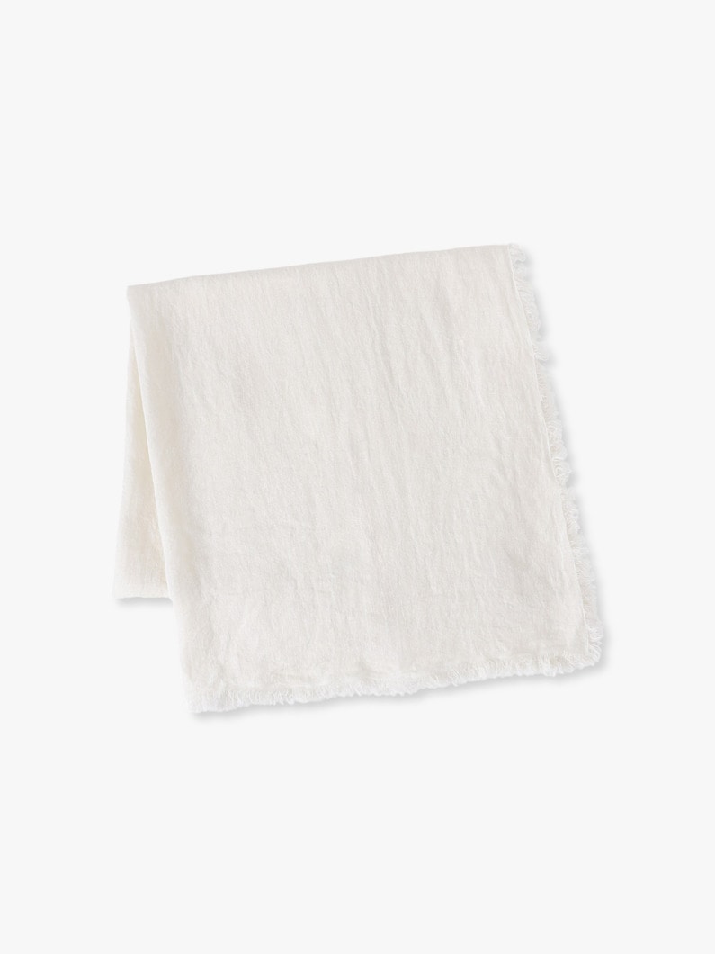 リネンガーゼ ストール（ホワイト/ブラウン/サックス/ミディアムグレー） 詳細画像 white 1