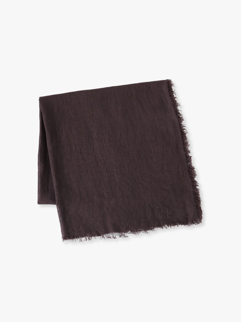 リネンガーゼ ストール（ホワイト/ブラウン/サックス/ミディアムグレー） 詳細画像 brown