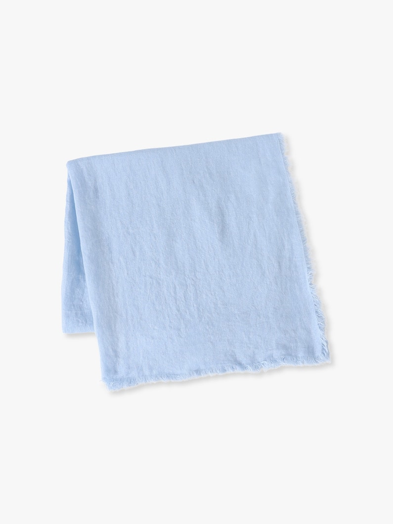 リネンガーゼ ストール（ホワイト/ブラウン/サックス/ミディアムグレー） 詳細画像 sax