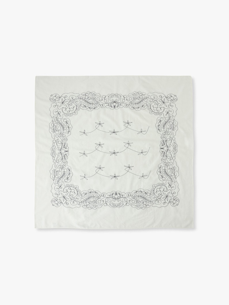 コットンシルク エンブロイダリーバンダナ 詳細画像 ivory