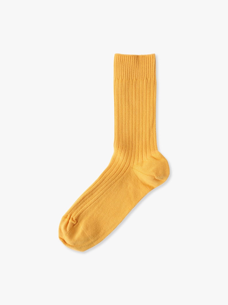 オーガニックコットン オーバーアンクル リブ ソックス 詳細画像 yellow