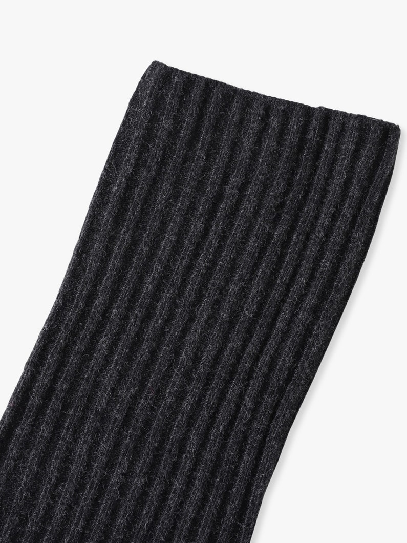 オーガニックコットン オーバーニー リブ ソックス 詳細画像 black 1