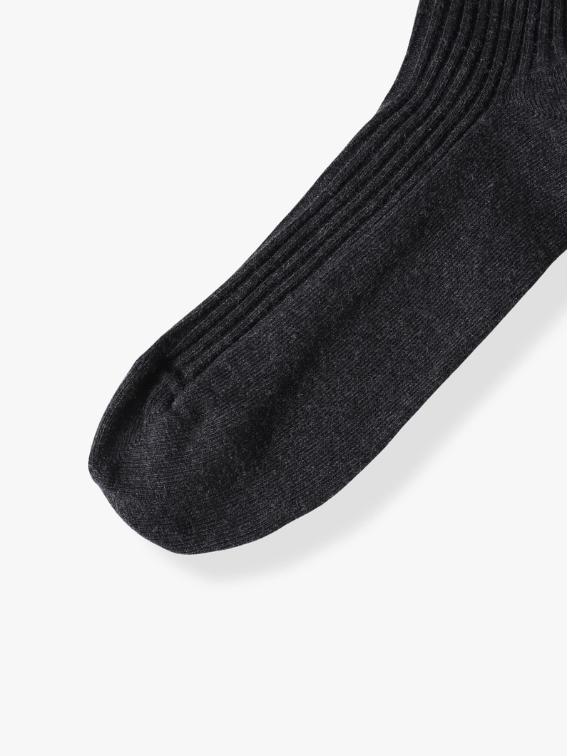 オーガニックコットン オーバーニー リブ ソックス 詳細画像 black 2