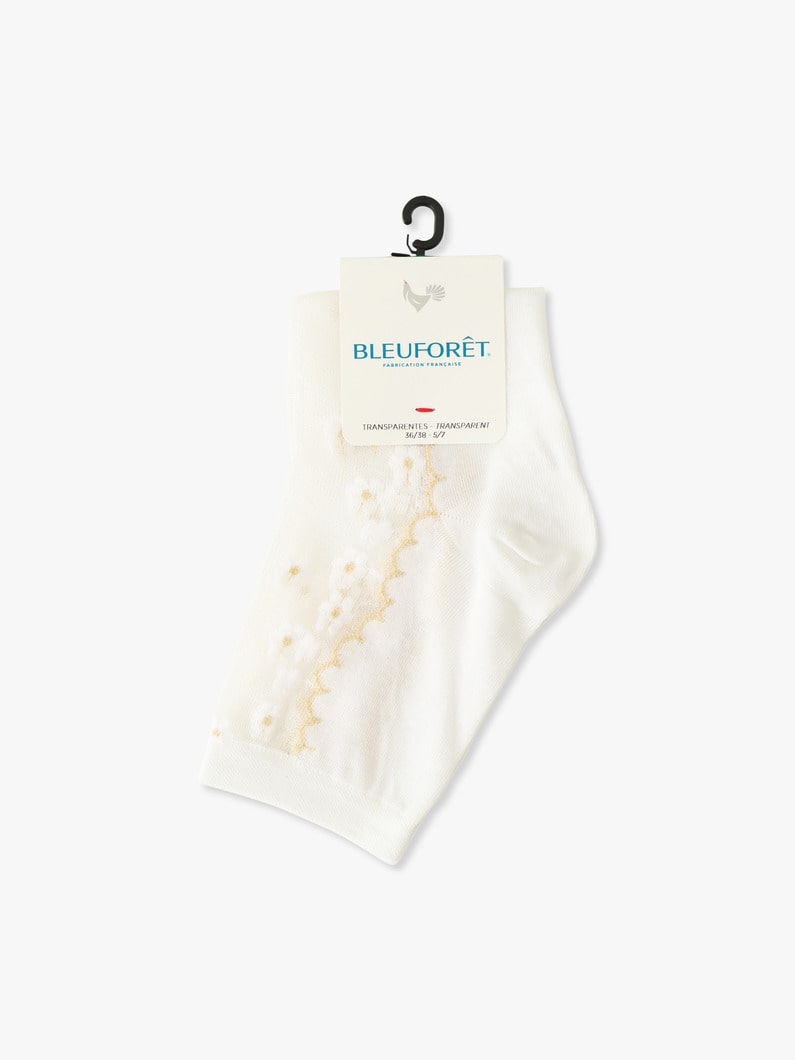 トランスペアレント スモールフラワー ソックス 詳細画像 white 1