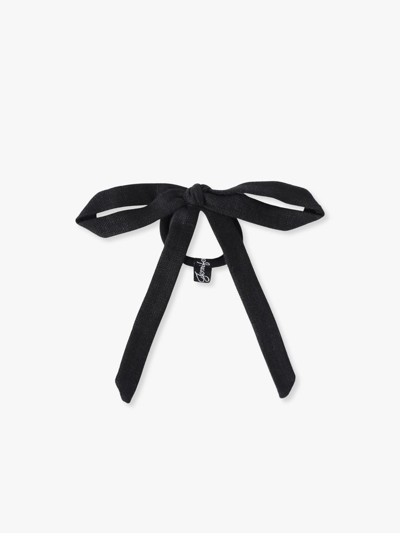 リネン ロングボウ ヘアタイ 詳細画像 black 1