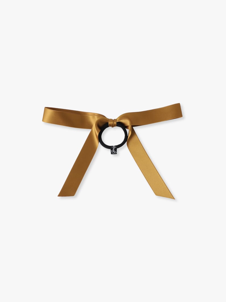 サテン ロング リボン ボウ ヘアタイ 詳細画像 bronze