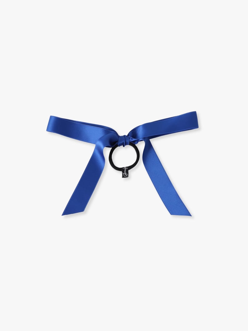 サテン ロング リボン ボウ ヘアタイ 詳細画像 blue 1