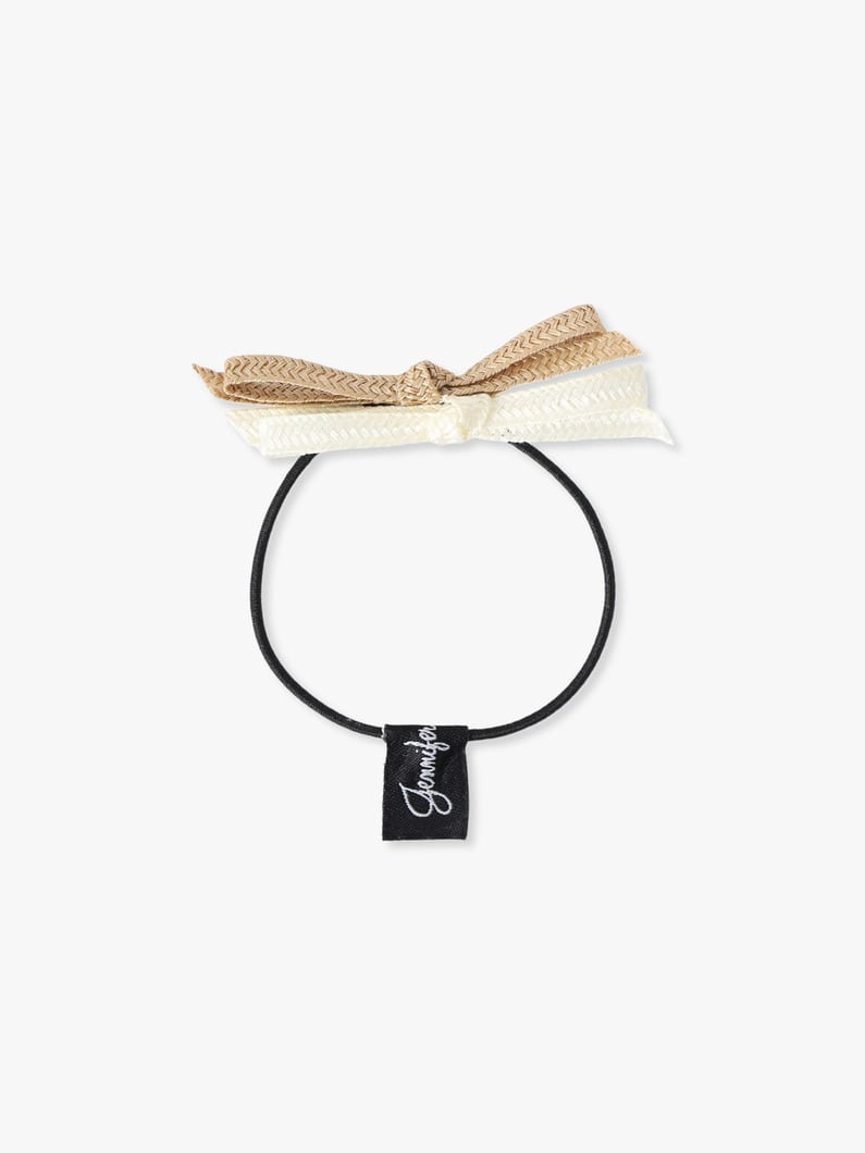 ストロー ダブル ボウ ヘアタイ 詳細画像 ivory