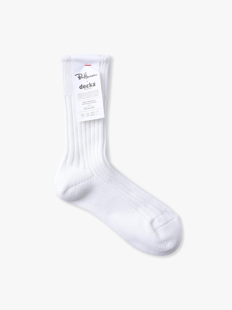 オーガニックコットン リブ ソックス 詳細画像 white