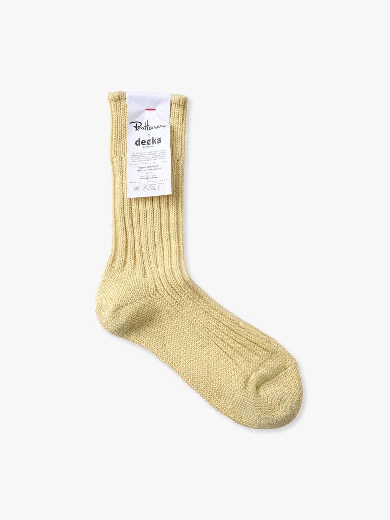 オーガニックコットン リブ ソックス 詳細画像 yellow