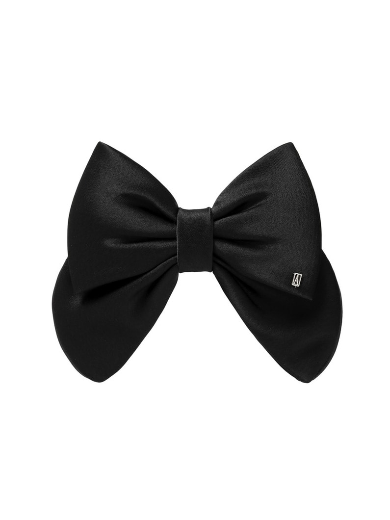 サテン リボン バレッタ（8cm） 詳細画像 black 3