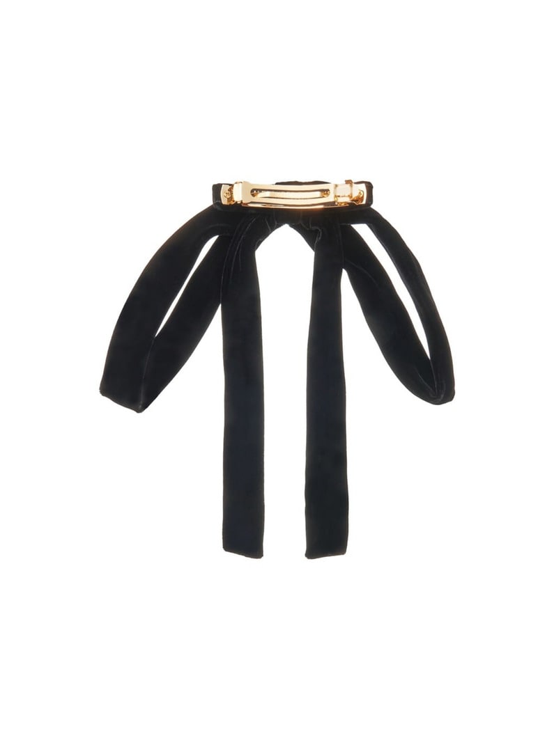 ベロア ボウ バレッタ（8cm） 詳細画像 black 3